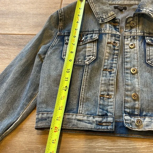 Chiqle Cropped Denim Jacket MEDIUM - Picture 2 of 8